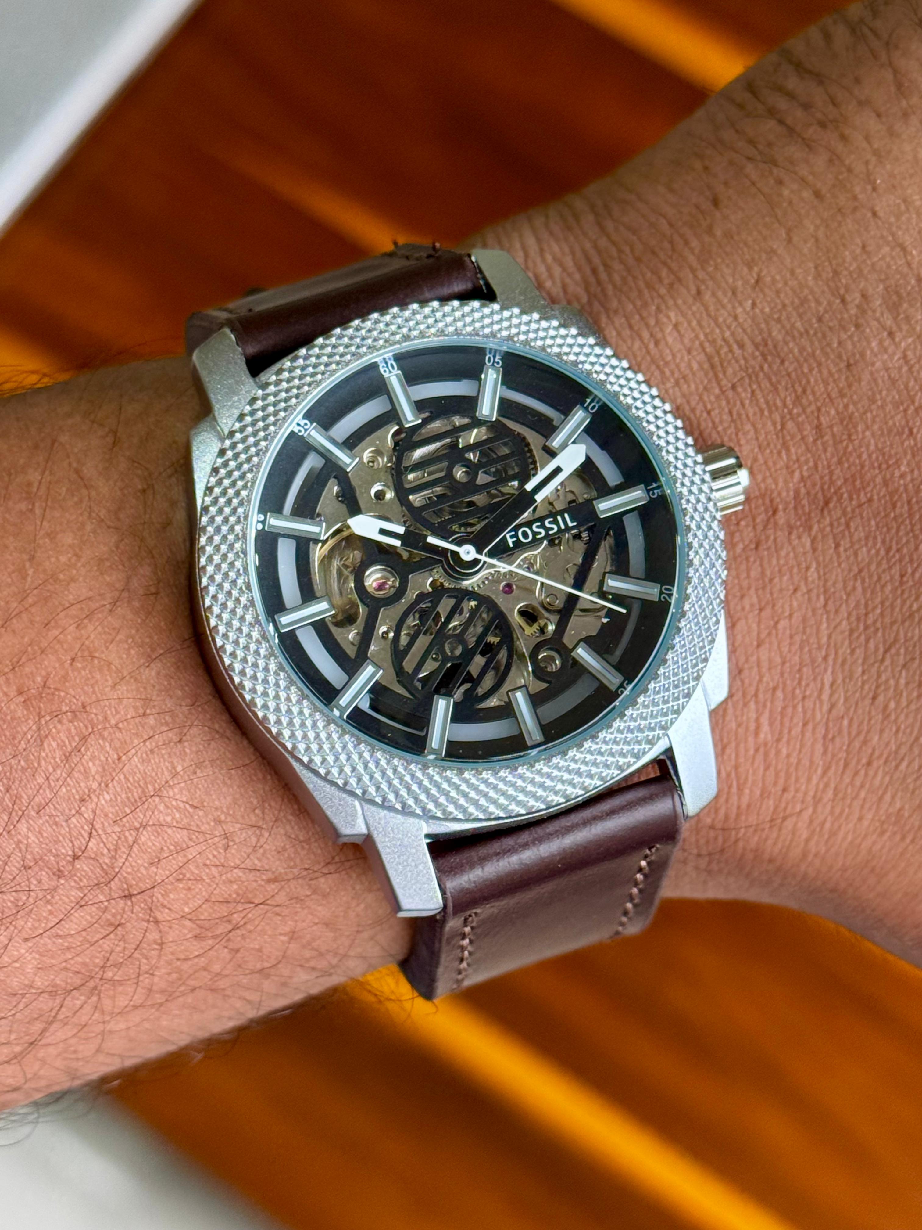 FS Automatic Black Dial Litehide Leather Strap