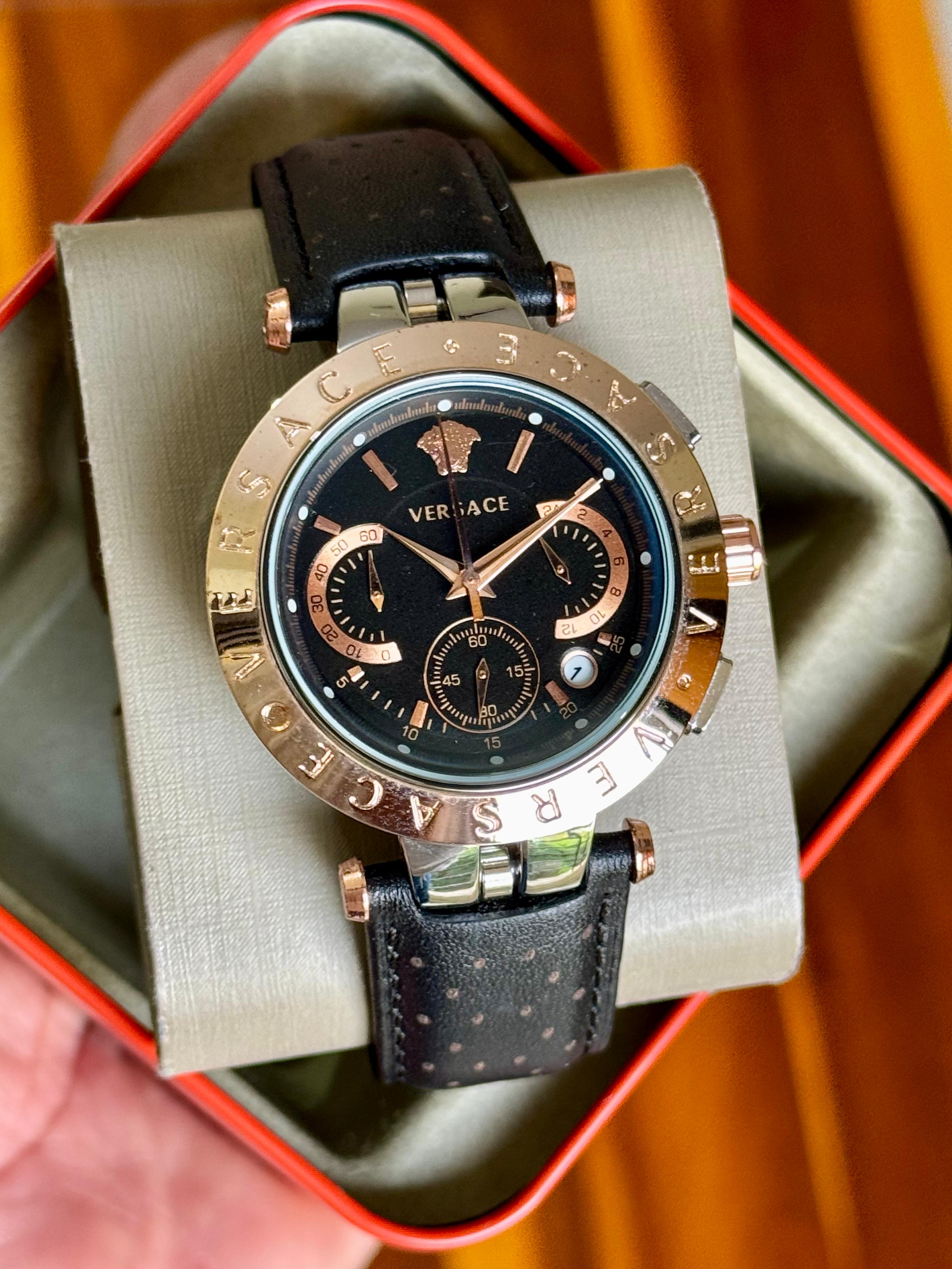 VRSCE V-Race Leather Chronograph