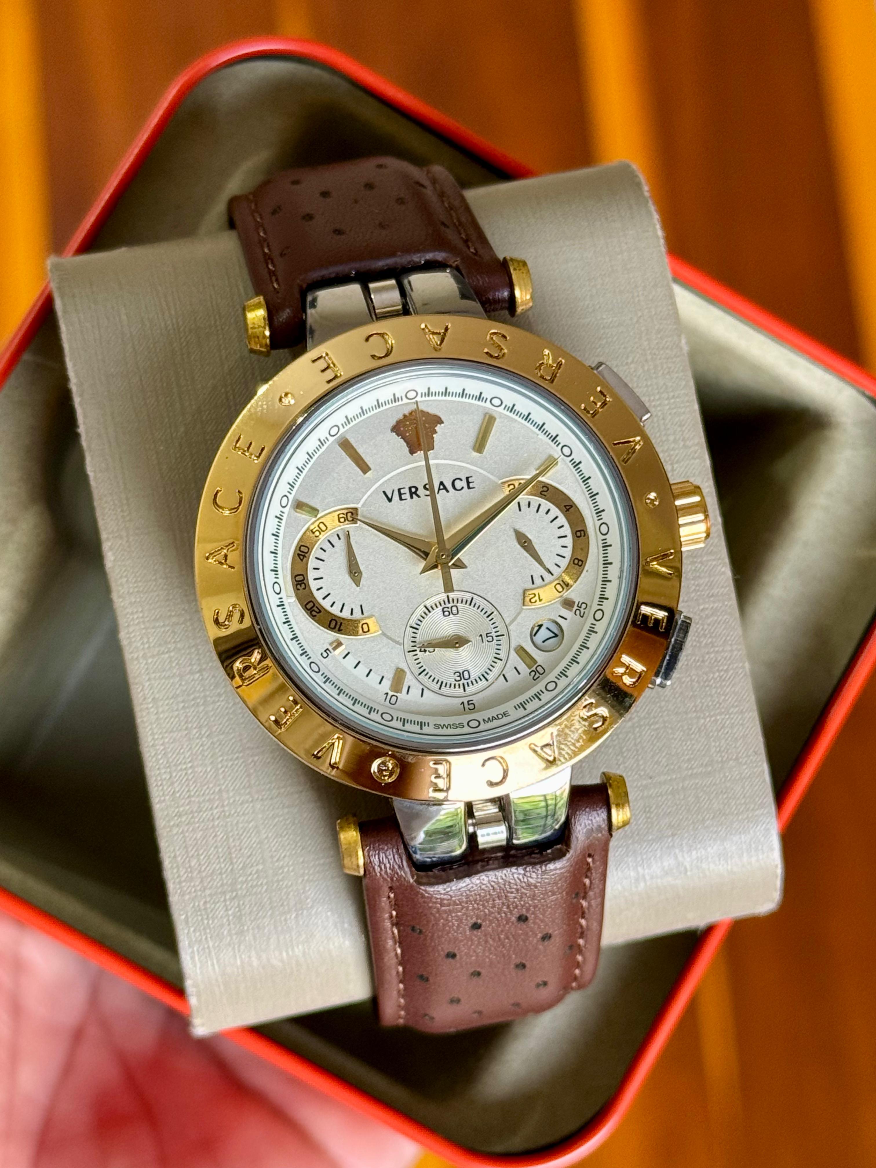 VRSCE V-Race Leather Chronograph