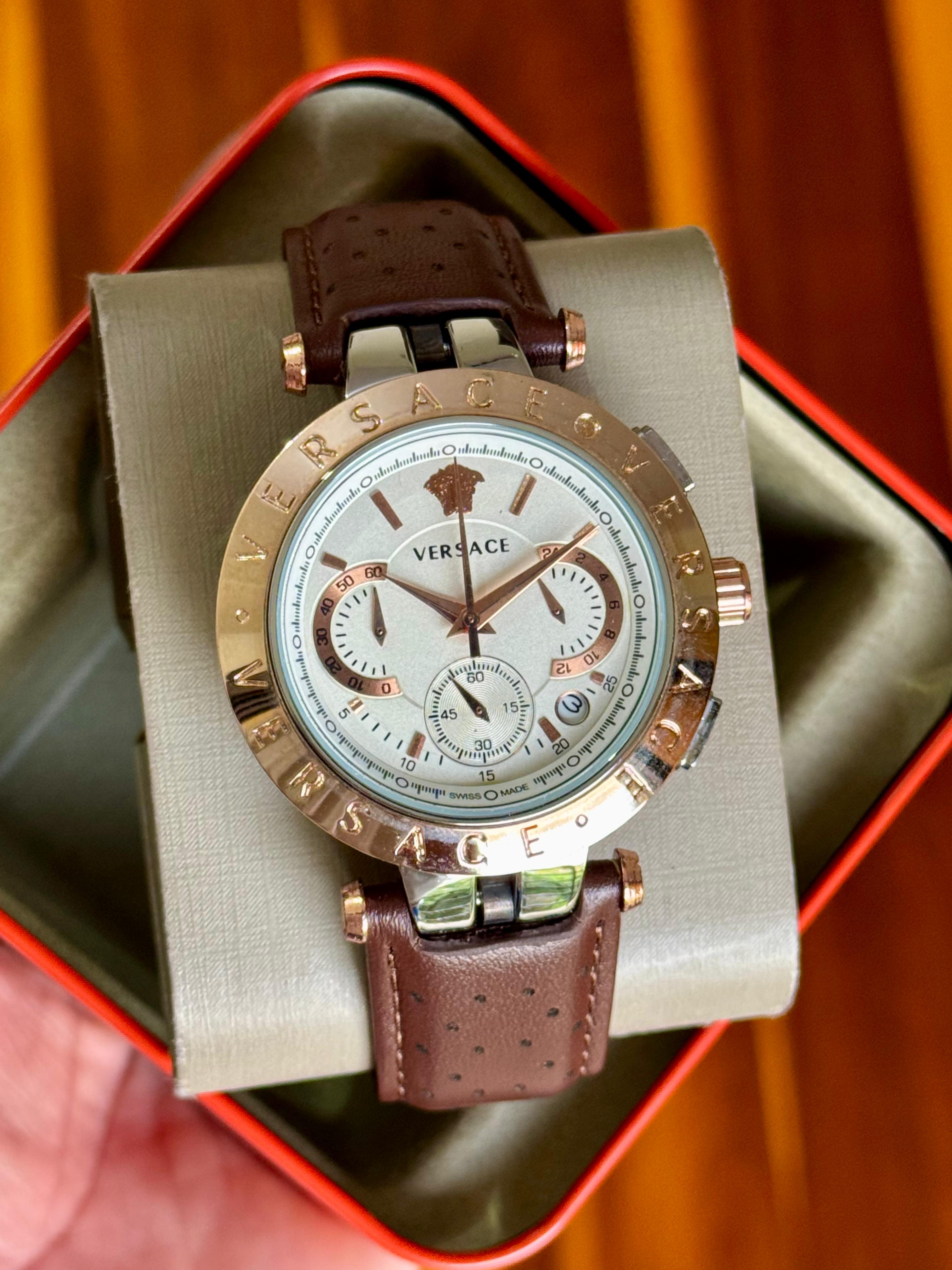 VRSCE V-Race Leather Chronograph